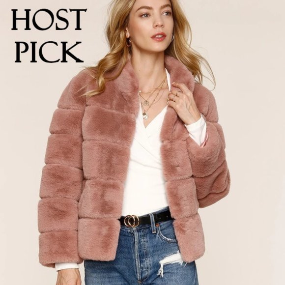 Heartloom Jackets & Blazers - NWT Heartloom faux fur pink plush coat jacket, M